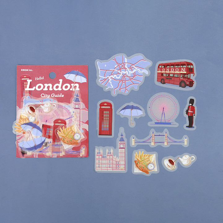 BGM Clear Seal: City Walk in London — BGM decorative sticker — for journaling planners and scrapbooking, at Cityluxe Singapore