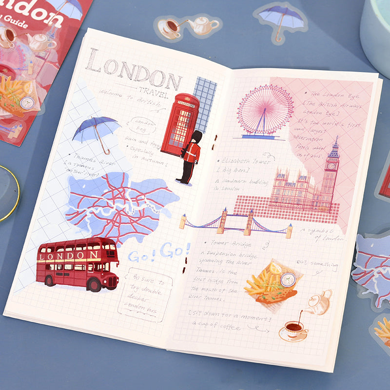 BGM Clear Seal: City Walk in London — BGM decorative sticker — for journaling planners and scrapbooking, at Cityluxe Singapore
