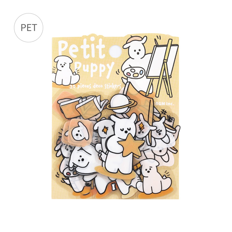 BGM Clear Seal: Puppy Petit in Yellow — BGM decorative sticker — for journaling planners and scrapbooking, at Cityluxe Singapore