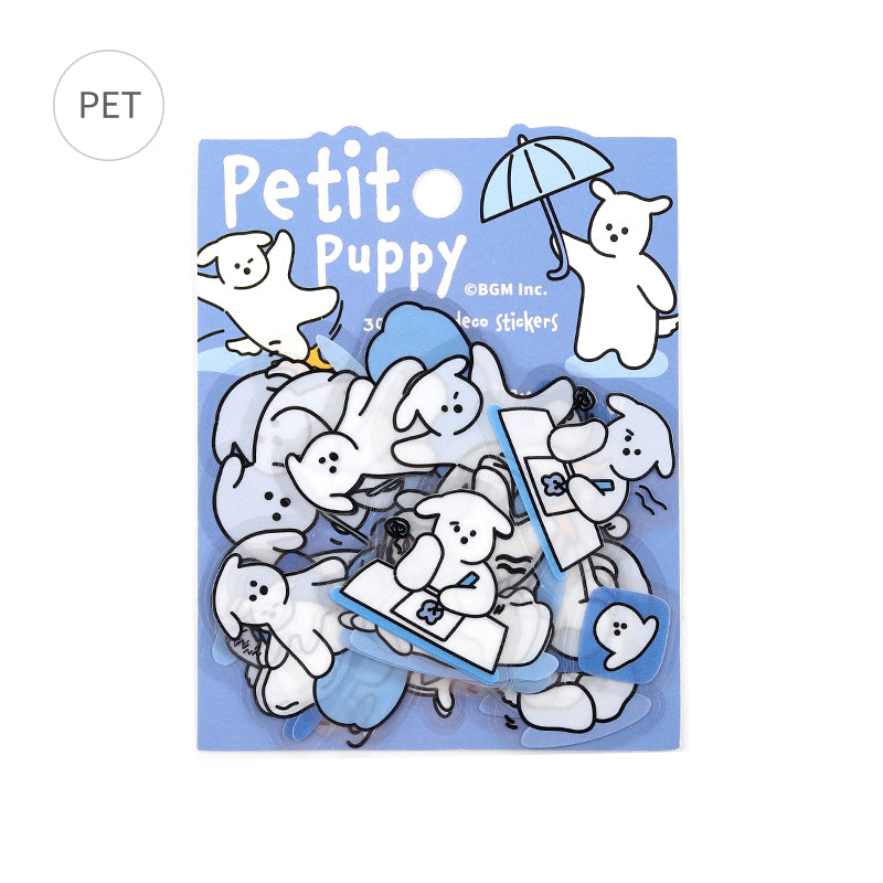 BGM Clear Seal: Puppy Petit in Blue — BGM decorative sticker — for journaling planners and scrapbooking, at Cityluxe Singapore