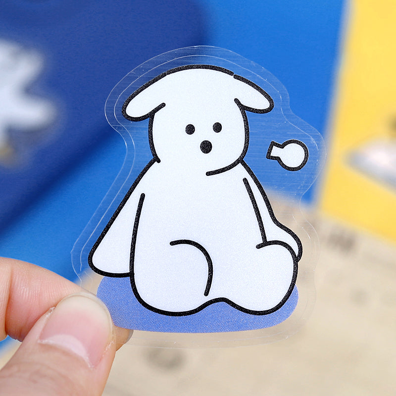 BGM Clear Seal: Puppy Petit in Blue — BGM decorative sticker — for journaling planners and scrapbooking, at Cityluxe Singapore