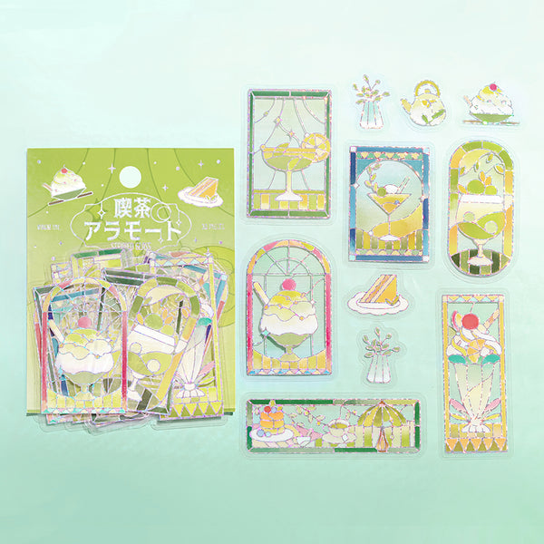 BGM Foil Stamping Clear Seal: Cafe A La Mode Stained Glass - Green — front view