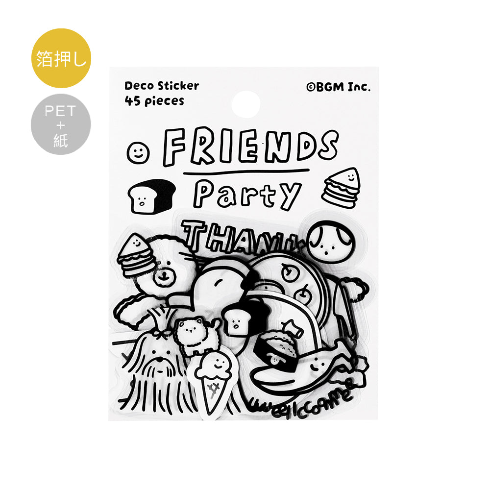 BGM Deco Sticker Mix Seal: YURUKU IKO-YO! in Friends — BGM decorative sticker — for journaling, planners and scrapbooking, at Cityluxe Singapore
