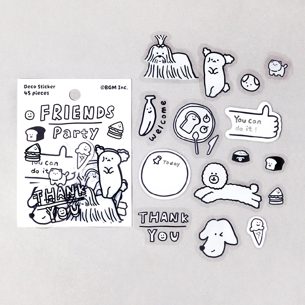 BGM Deco Sticker Mix Seal: YURUKU IKO-YO! in Friends — BGM decorative sticker — for journaling, planners and scrapbooking, at Cityluxe Singapore