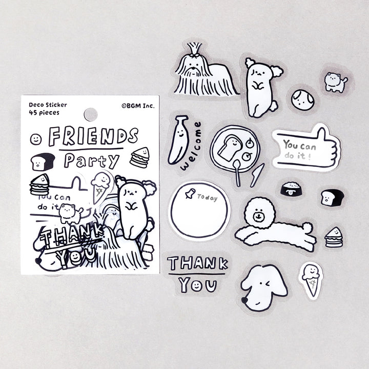 BGM Deco Sticker Mix Seal: YURUKU IKO-YO! in Friends — BGM decorative sticker — for journaling, planners and scrapbooking, at Cityluxe Singapore
