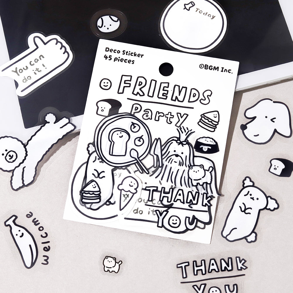 BGM Deco Sticker Mix Seal: YURUKU IKO-YO! in Friends — BGM decorative sticker — for journaling, planners and scrapbooking, at Cityluxe Singapore