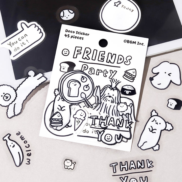 BGM Deco Sticker Mix Seal: YURUKU IKO-YO! in Friends — BGM decorative sticker — for journaling, planners and scrapbooking, at Cityluxe Singapore