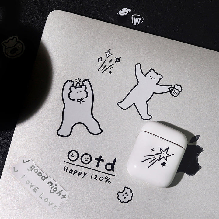 BGM Deco Sticker Mix Seal: YURUKU IKO-YO! in Bear — BGM decorative sticker — for journaling, planners and scrapbooking, at Cityluxe Singapore