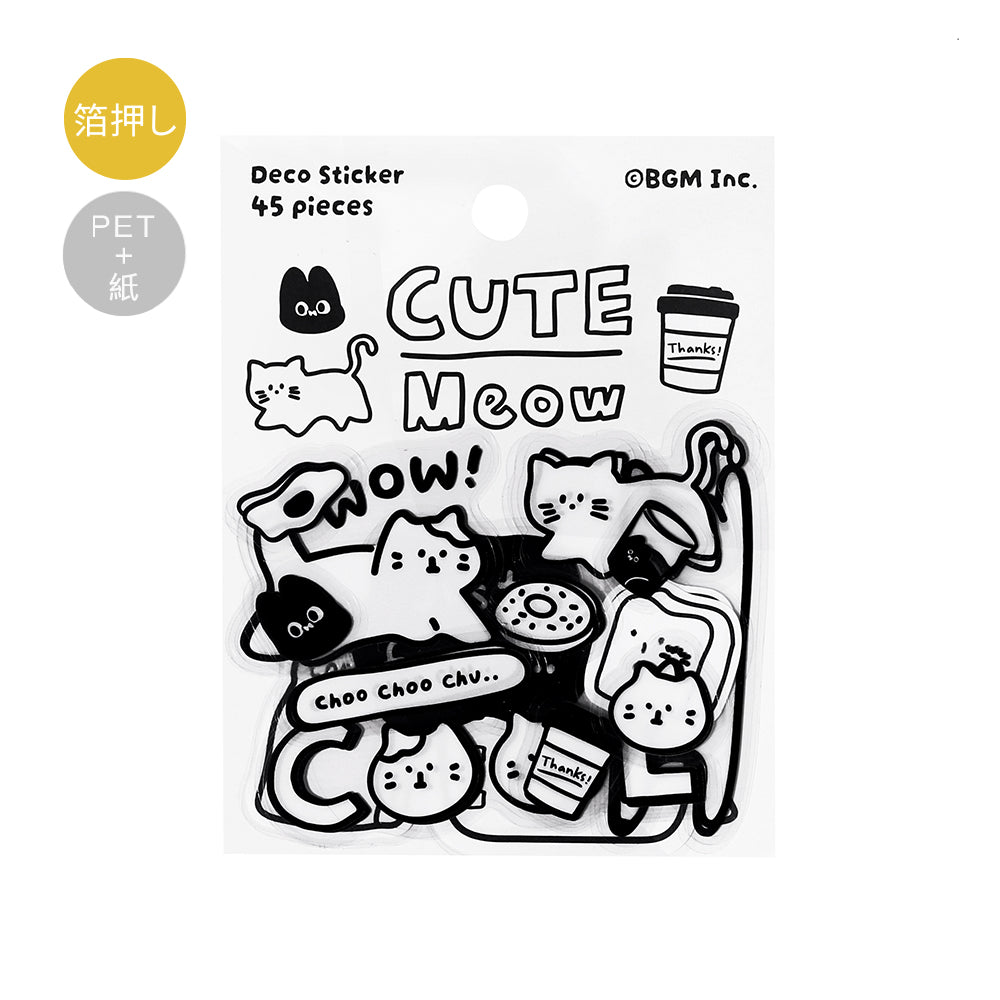 BGM Deco Sticker Mix Seal: YURUKU IKO-YO! in Cat — BGM decorative sticker — for journaling, planners and scrapbooking, at Cityluxe Singapore