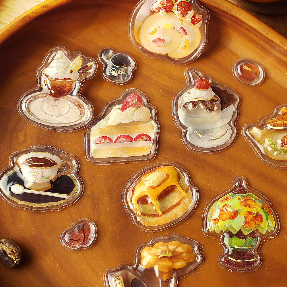 BGM Kyururun Seal: Glossy Puff Sticker・Café à la Mode Crème Brûlée