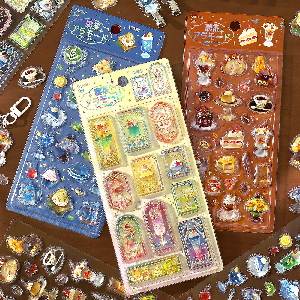 BGM Kyururun Seal: Glossy Puff Sticker・Café à la Mode Crème Brûlée
