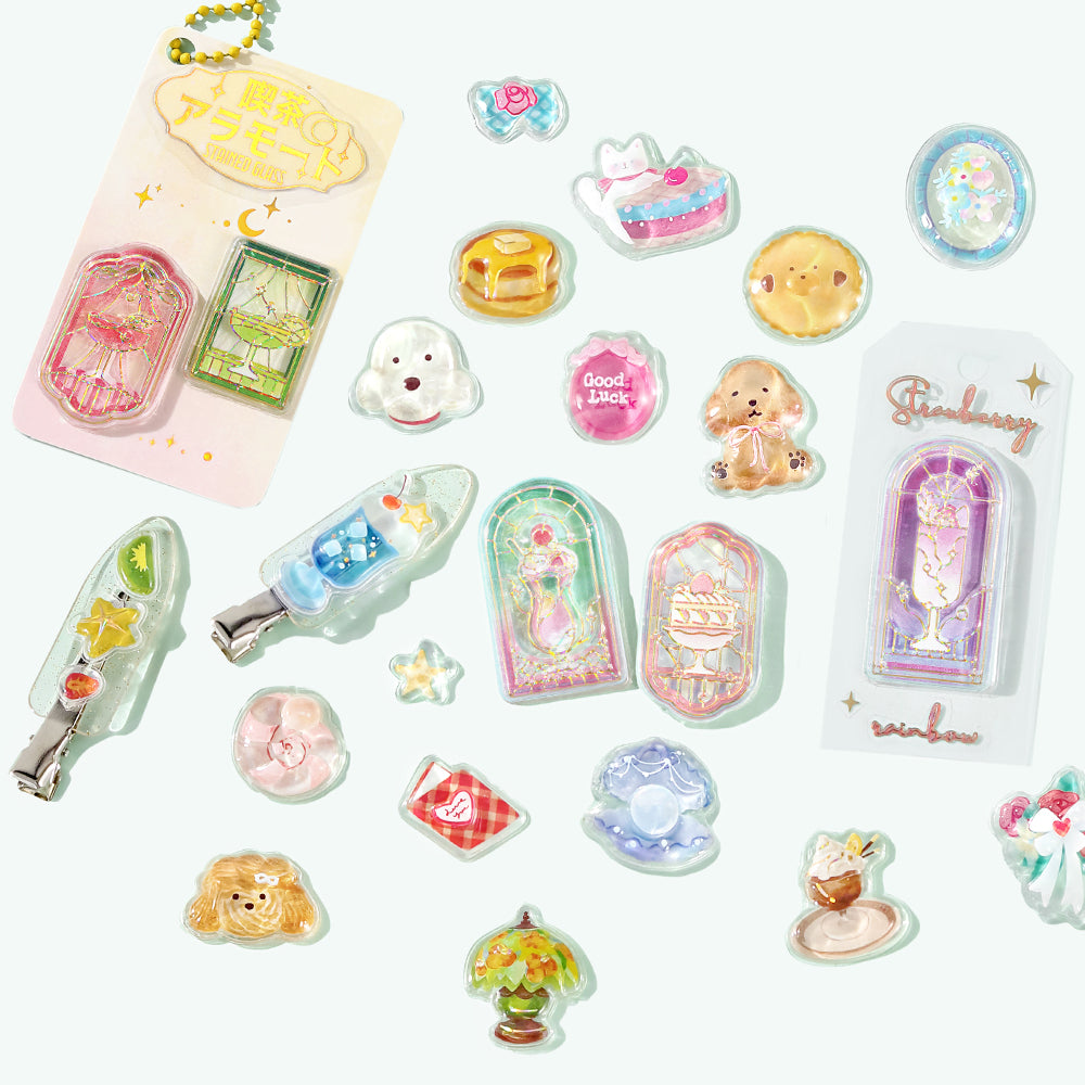 BGM Kyururun Seal: Glossy Puff Sticker・Café à la Mode Crème Brûlée