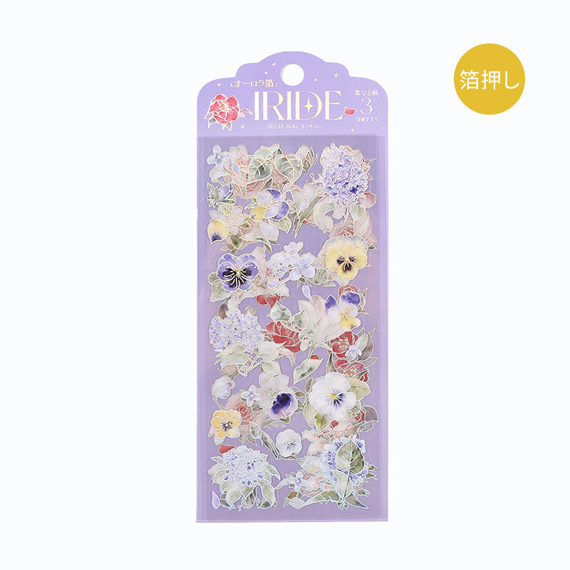 BGM Foil Stamping Iride Seal: Iride in Flowers Bloom — BGM decorative sticker — for journaling, planners and scrapbooking, at Cityluxe Singapore
