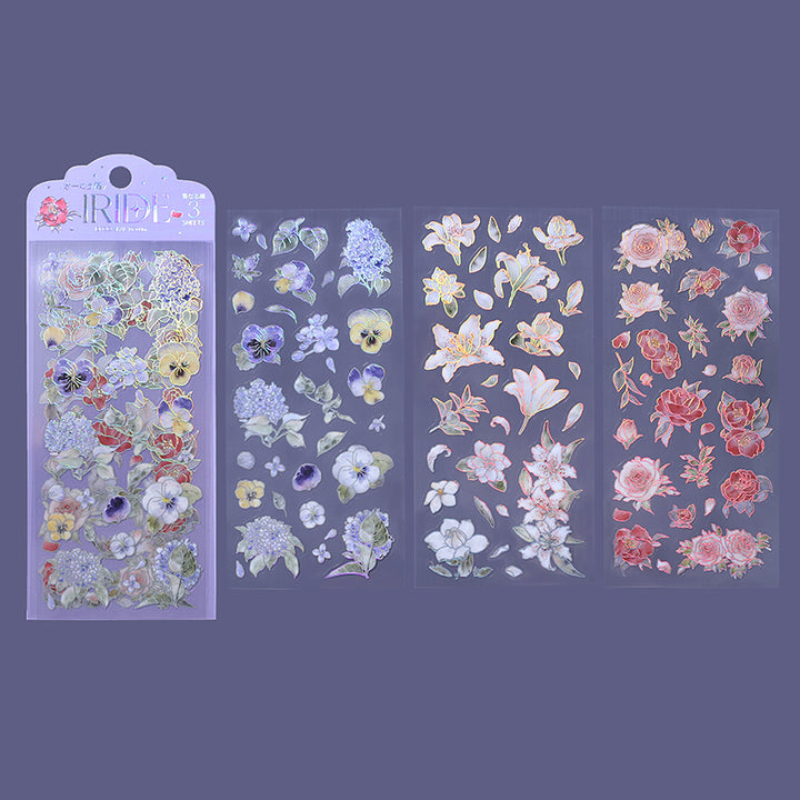 BGM Foil Stamping Iride Seal: Iride in Flowers Bloom — BGM decorative sticker — for journaling, planners and scrapbooking, at Cityluxe Singapore