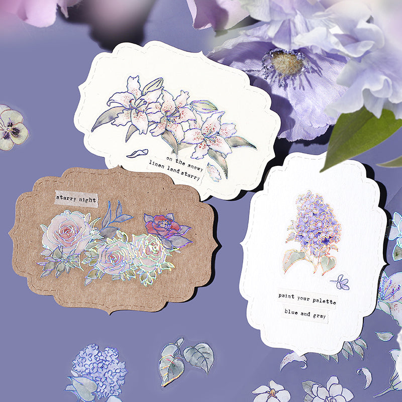 BGM Foil Stamping Iride Seal: Iride in Flowers Bloom — BGM decorative sticker — for journaling, planners and scrapbooking, at Cityluxe Singapore