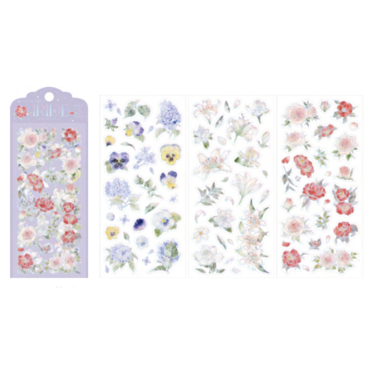 BGM Foil Stamping Iride Seal: Iride in Flowers Bloom — BGM decorative sticker — for journaling, planners and scrapbooking, at Cityluxe Singapore