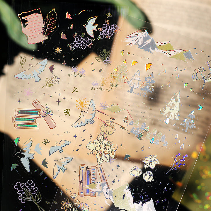 BGM Foil Stamping Iride Seal: Iride in Natural — BGM decorative sticker — for journaling, planners and scrapbooking, at Cityluxe Singapore