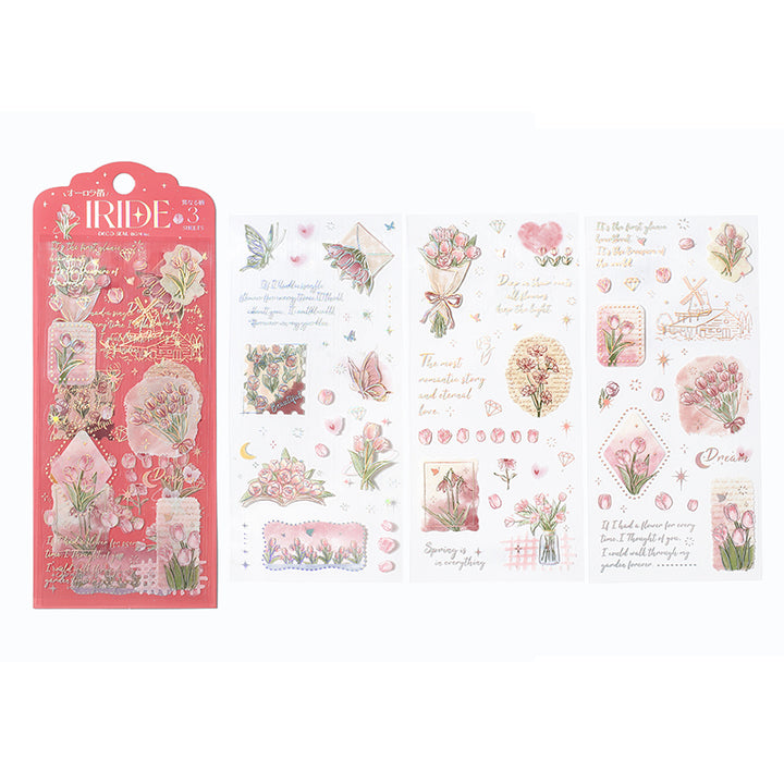 BGM Foil Stamping Iride Seal: Iride in Flower Language — BGM decorative sticker — for journaling, planners and scrapbooking, at Cityluxe Singapore