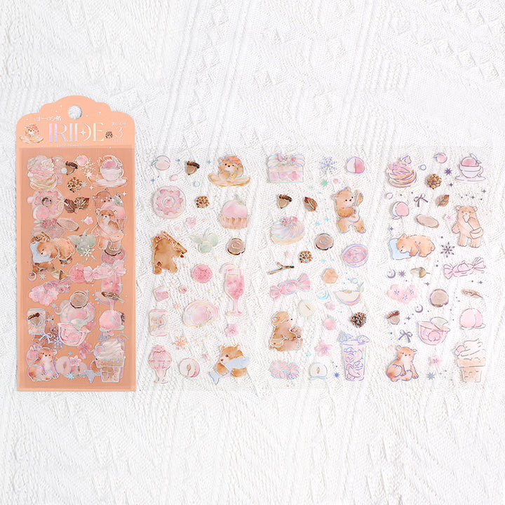 BGM Foil Stamping Iride Seal: Iride in Bear — BGM decorative sticker — for journaling, planners and scrapbooking, at Cityluxe Singapore