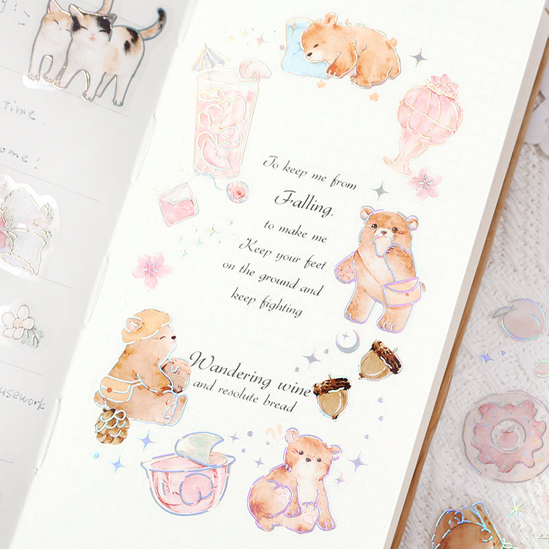 BGM Foil Stamping Iride Seal: Iride in Bear — BGM decorative sticker — for journaling, planners and scrapbooking, at Cityluxe Singapore