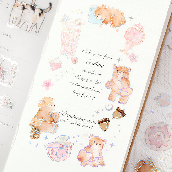 BGM Foil Stamping Iride Seal: Iride in Bear — BGM decorative sticker — for journaling, planners and scrapbooking, at Cityluxe Singapore