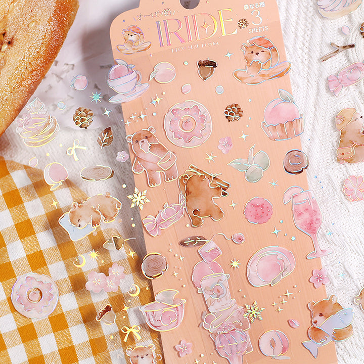 BGM Foil Stamping Iride Seal: Iride in Bear — BGM decorative sticker — for journaling, planners and scrapbooking, at Cityluxe Singapore