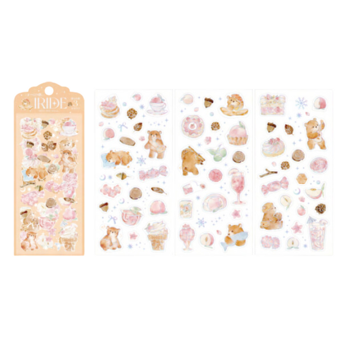 BGM Foil Stamping Iride Seal: Iride in Bear — BGM decorative sticker — for journaling, planners and scrapbooking, at Cityluxe Singapore
