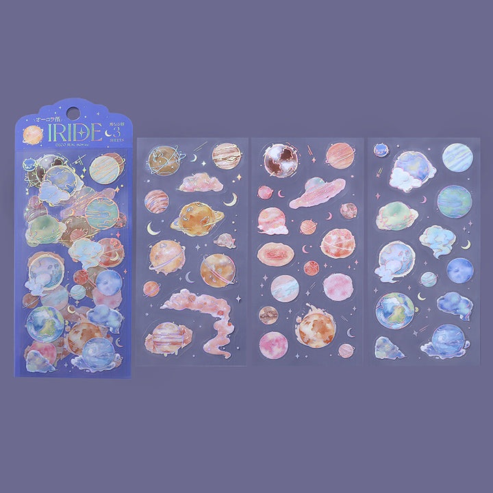 BGM Foil Stamping Iride Seal: Iride in Universe — BGM decorative sticker — for journaling, planners and scrapbooking, at Cityluxe Singapore