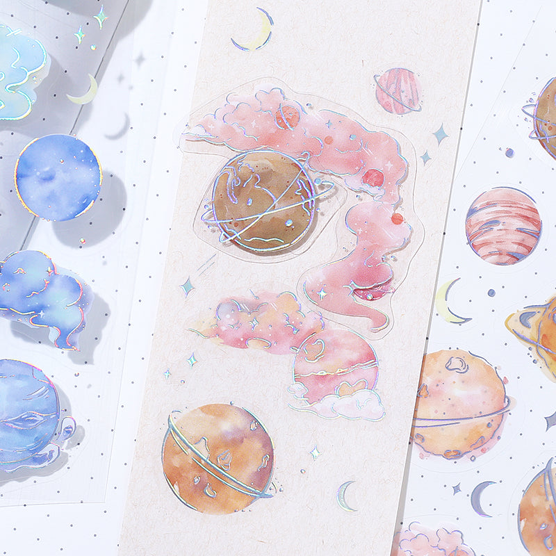 BGM Foil Stamping Iride Seal: Iride in Universe — BGM decorative sticker — for journaling, planners and scrapbooking, at Cityluxe Singapore