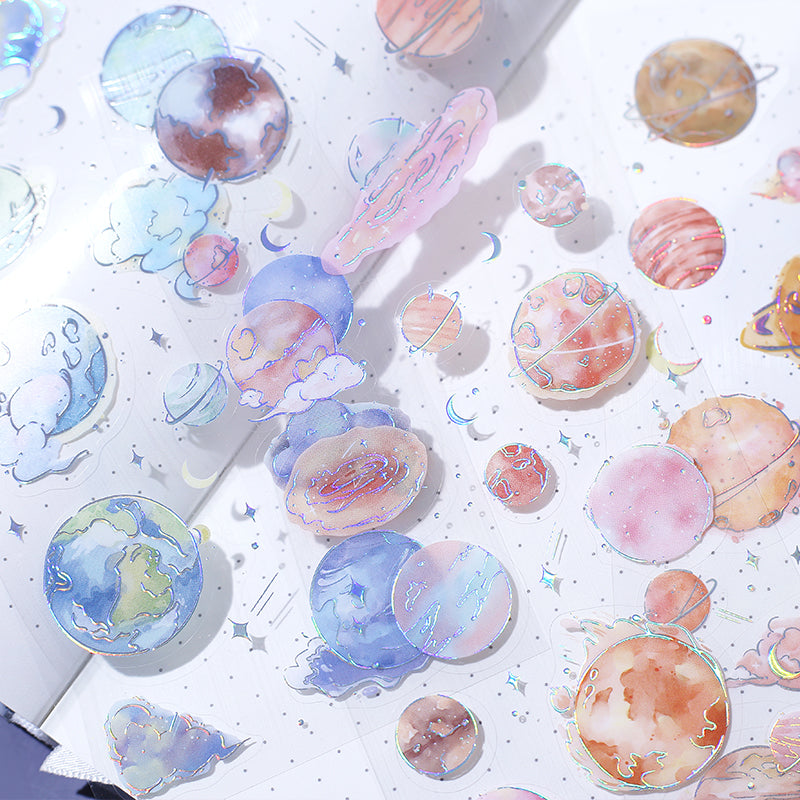 BGM Foil Stamping Iride Seal: Iride in Universe — BGM decorative sticker — for journaling, planners and scrapbooking, at Cityluxe Singapore