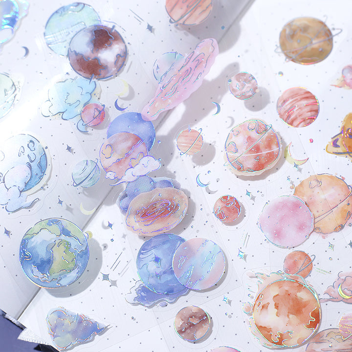 BGM Foil Stamping Iride Seal: Iride in Universe — BGM decorative sticker — for journaling, planners and scrapbooking, at Cityluxe Singapore