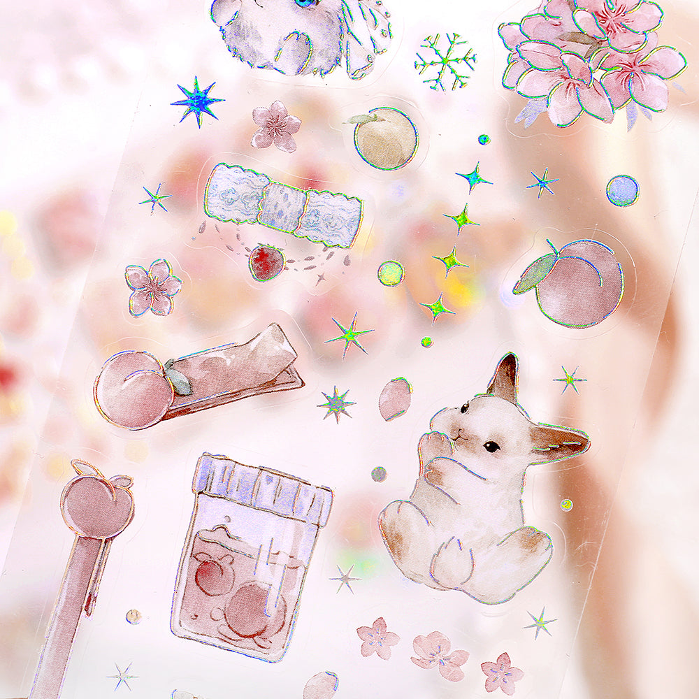 BGM Foil Stamping Iride Seal: Iride in Rabbit — BGM decorative sticker — for journaling, planners and scrapbooking, at Cityluxe Singapore