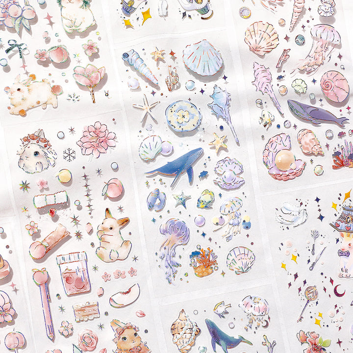 BGM Foil Stamping Iride Seal: Iride in Rabbit — BGM decorative sticker — for journaling, planners and scrapbooking, at Cityluxe Singapore