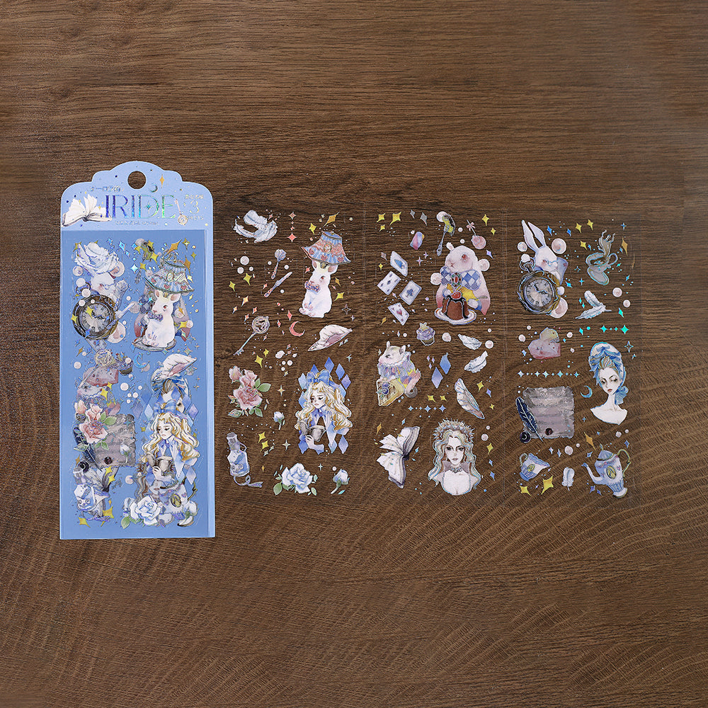 BGM Foil Stamping Iride Seal: Iride in Wonderland — BGM decorative sticker — for journaling, planners and scrapbooking, at Cityluxe Singapore