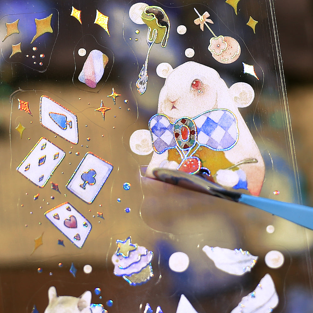 BGM Foil Stamping Iride Seal: Iride in Wonderland — BGM decorative sticker — for journaling, planners and scrapbooking, at Cityluxe Singapore