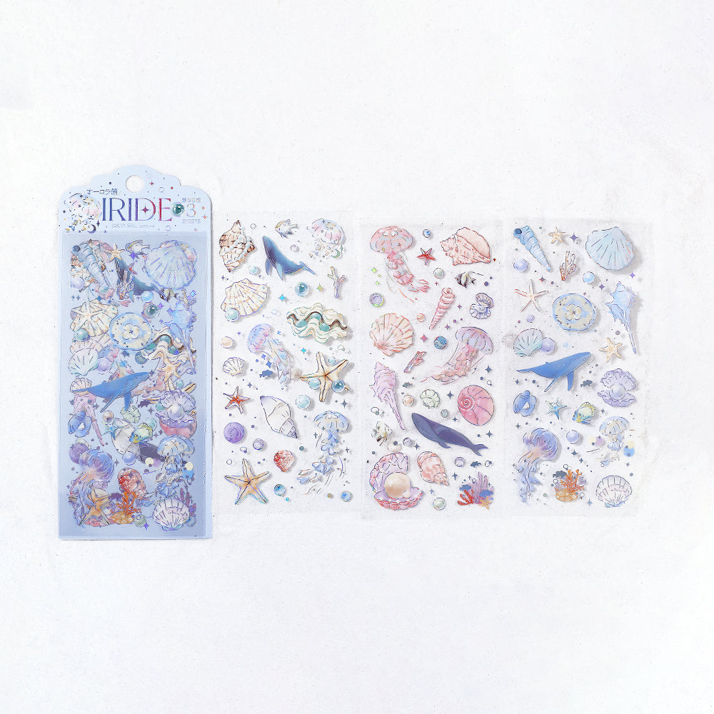 BGM Foil Stamping Iride Seal: Iride in Ocean — BGM decorative sticker — for journaling, planners and scrapbooking, at Cityluxe Singapore
