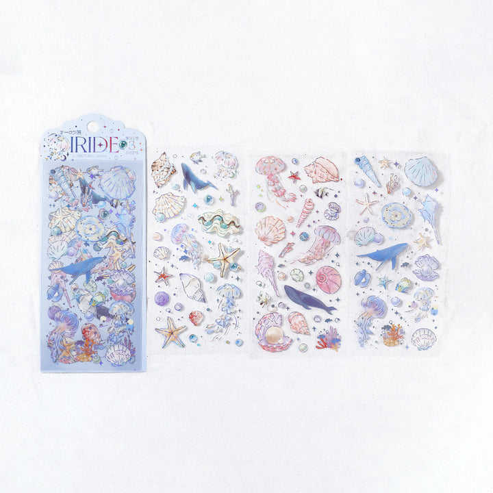 BGM Foil Stamping Iride Seal: Iride in Ocean — BGM decorative sticker — for journaling, planners and scrapbooking, at Cityluxe Singapore
