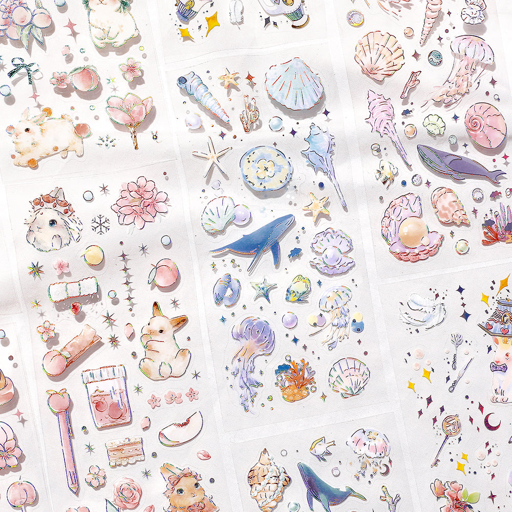 BGM Foil Stamping Iride Seal: Iride in Ocean — BGM decorative sticker — for journaling, planners and scrapbooking, at Cityluxe Singapore