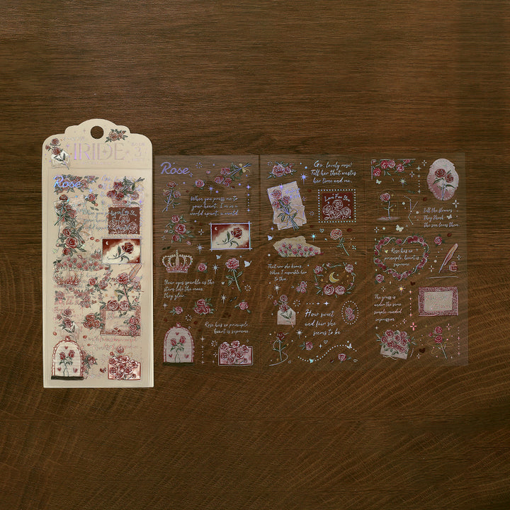 BGM Foil Stamping Iride Seal: Iride in Rose — BGM decorative sticker — for journaling, planners and scrapbooking, at Cityluxe Singapore