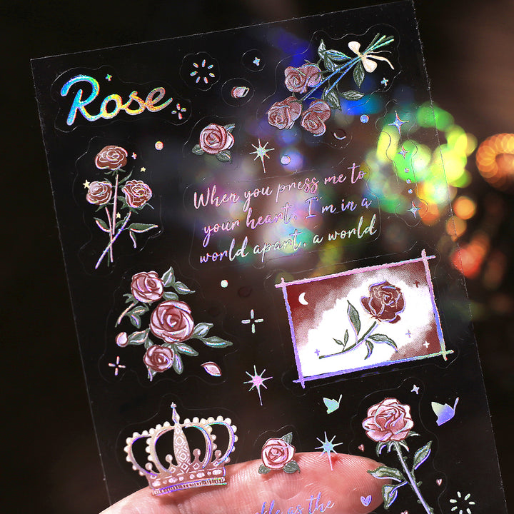 BGM Foil Stamping Iride Seal: Iride in Rose — BGM decorative sticker — for journaling, planners and scrapbooking, at Cityluxe Singapore