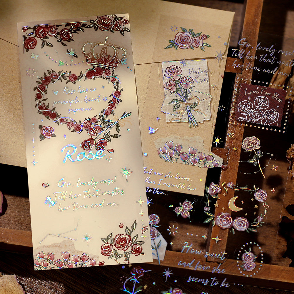 BGM Foil Stamping Iride Seal: Iride in Rose — BGM decorative sticker — for journaling, planners and scrapbooking, at Cityluxe Singapore
