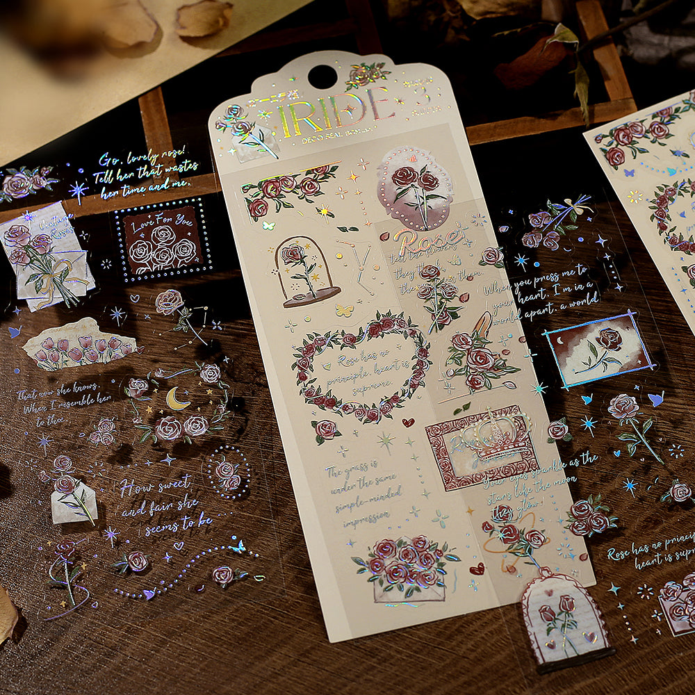 BGM Foil Stamping Iride Seal: Iride in Rose — BGM decorative sticker — for journaling, planners and scrapbooking, at Cityluxe Singapore