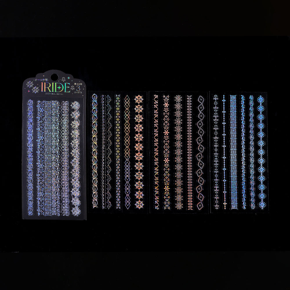 BGM Foil Stamping Iride Seal: Iride in Vintage Line — BGM decorative sticker — for journaling, planners and scrapbooking, at Cityluxe Singapore