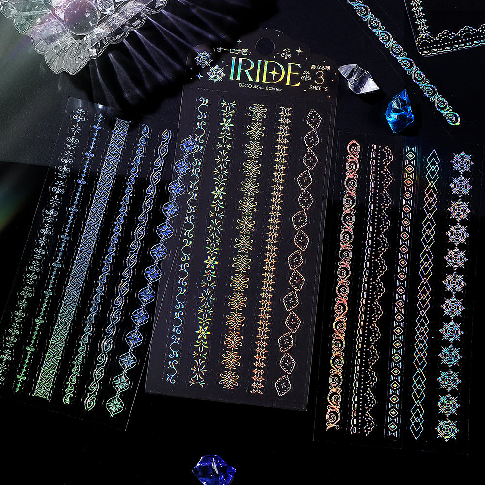 BGM Foil Stamping Iride Seal: Iride in Vintage Line — BGM decorative sticker — for journaling, planners and scrapbooking, at Cityluxe Singapore