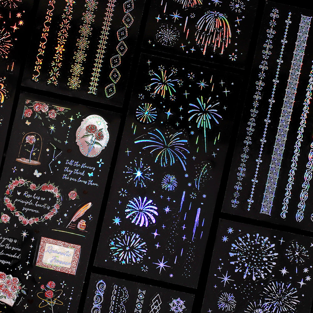 BGM Foil Stamping Iride Seal: Iride in Vintage Line — BGM decorative sticker — for journaling, planners and scrapbooking, at Cityluxe Singapore