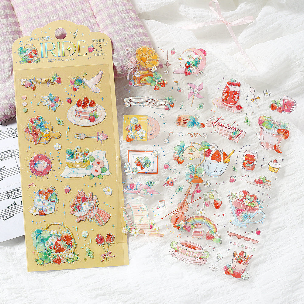 BGM Foil Stamping Iride Seal: Iride - Strawberry — with packaging