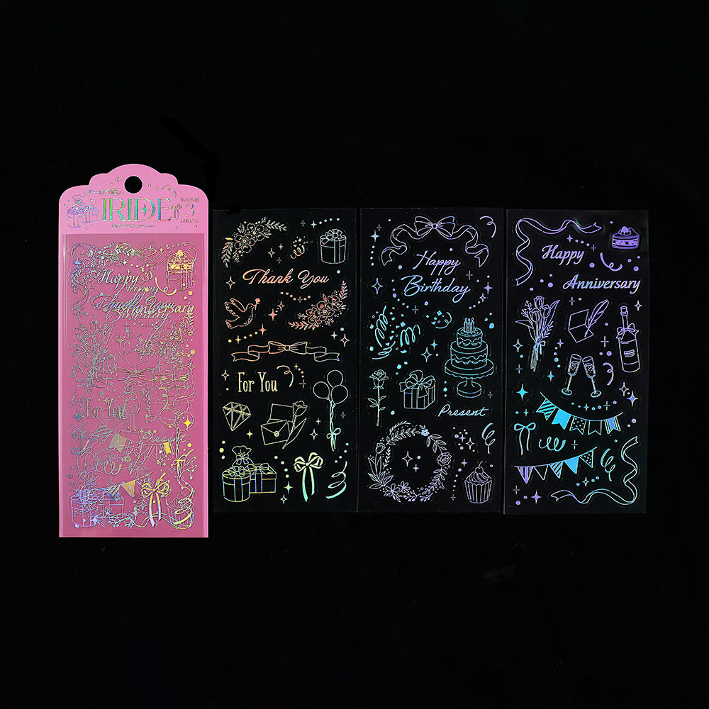 BGM Foil Stamping Iride Seal: Iride in Gift — BGM decorative sticker — for journaling, planners and scrapbooking, at Cityluxe Singapore