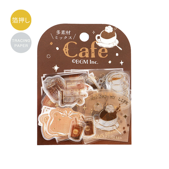 BGM Tracing Paper Seal: Holiday Shopping in Cafe — BGM decorative sticker — for journaling, planners and scrapbooking, at Cityluxe Singapore