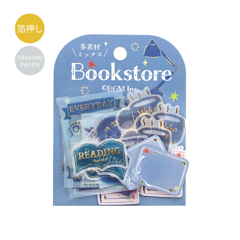 BGM Tracing Paper Seal: Holiday Shopping in Bookstore — BGM decorative sticker — for journaling, planners and scrapbooking, at Cityluxe Singapore