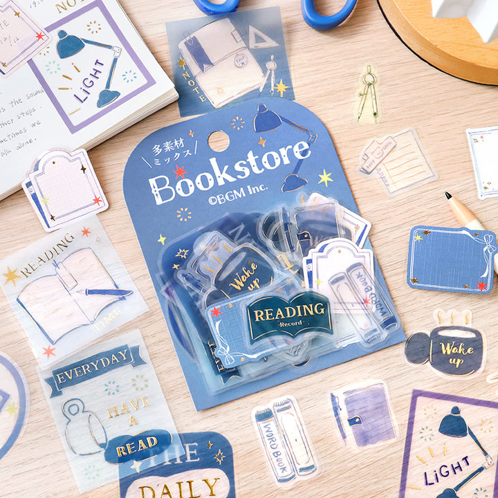 BGM Tracing Paper Seal: Holiday Shopping in Bookstore — BGM decorative sticker — for journaling, planners and scrapbooking, at Cityluxe Singapore